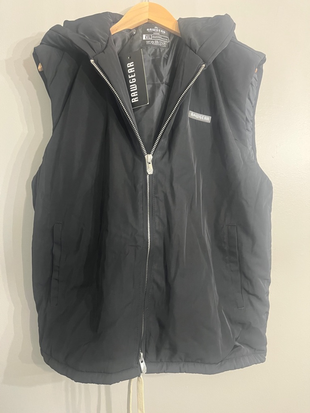 Rawgear Men's Black Hooded Puffer Vest